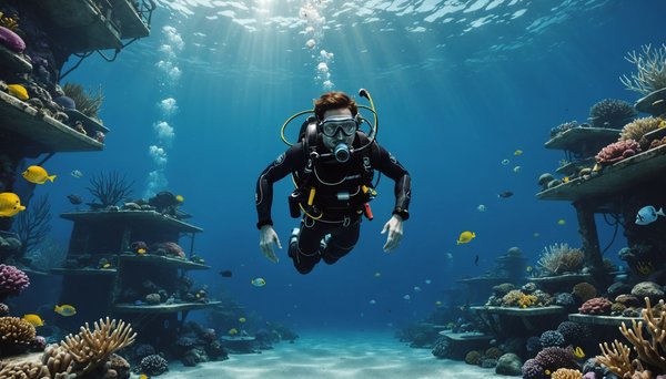 How can AI be used to create more realistic underwater physics in diving simulation games?